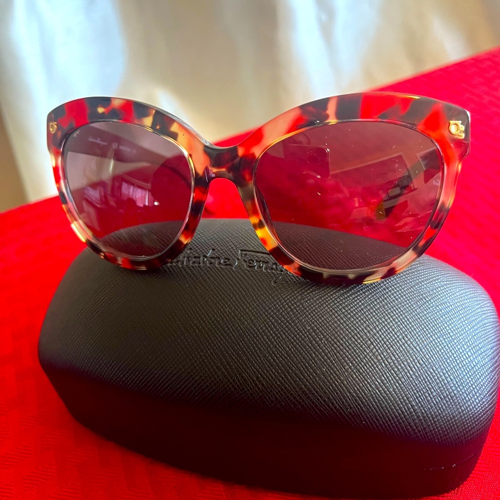 Red Tortoise Ferragamo Sunglasses